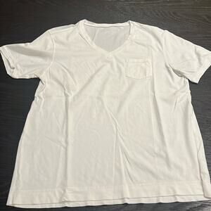 Circolo 1901 White V Neck Pocket T Shirt Size Large